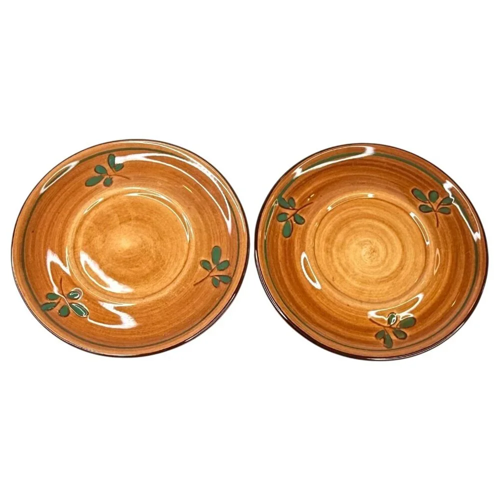 2 Pennsbury Pottery Red Rooster Cup And Saucer‎ Sets Chicken Folk Art Farmhouse